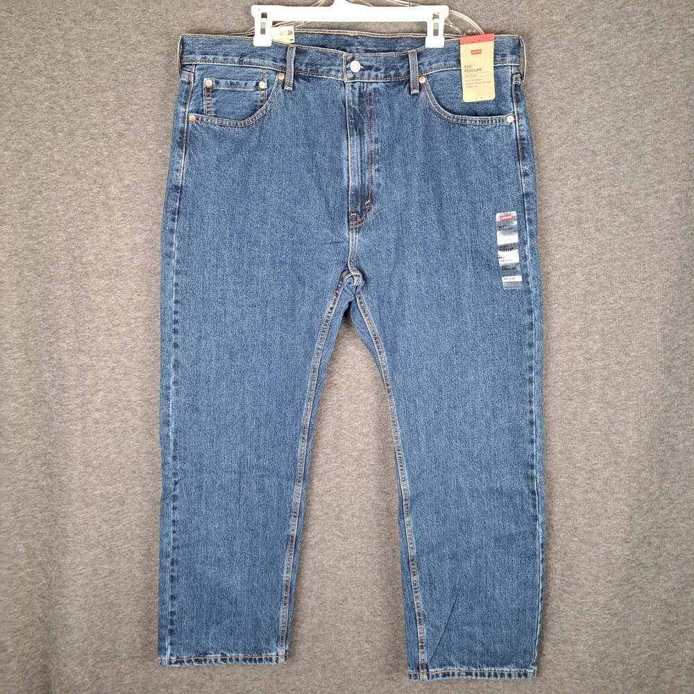 Men's Levi's 505 42x30 41W Regular Fit Blue Denim Jeans Classic Straight NWT